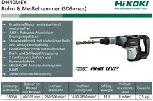 HIKOKI MARTELLO COMBINATO DH40MEY SDS MAX 1150W
